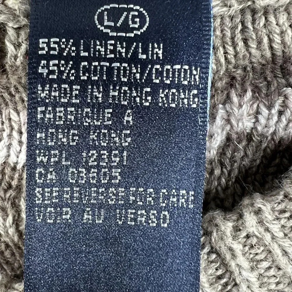 VTG Northern Isles Mens L Crewneck Sweater Ribbed Cuffs Hem Timeless Linen Blend - Picture 14 of 16